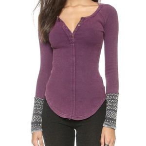 Free People Alpine Knit Sleeve Thermal Shirt